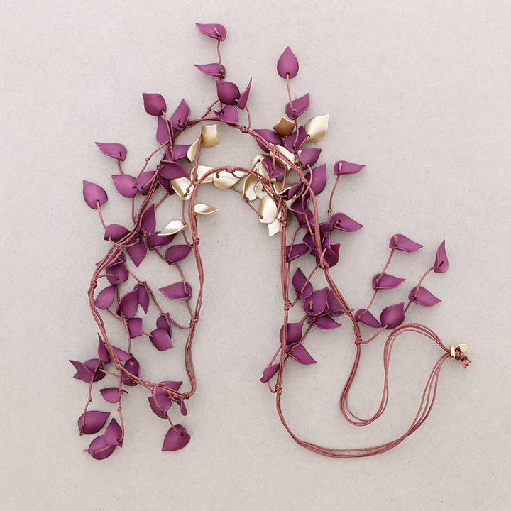 Sonata - Wholesale Bib Necklace - Long Necklace with Resin Petals Pendants3