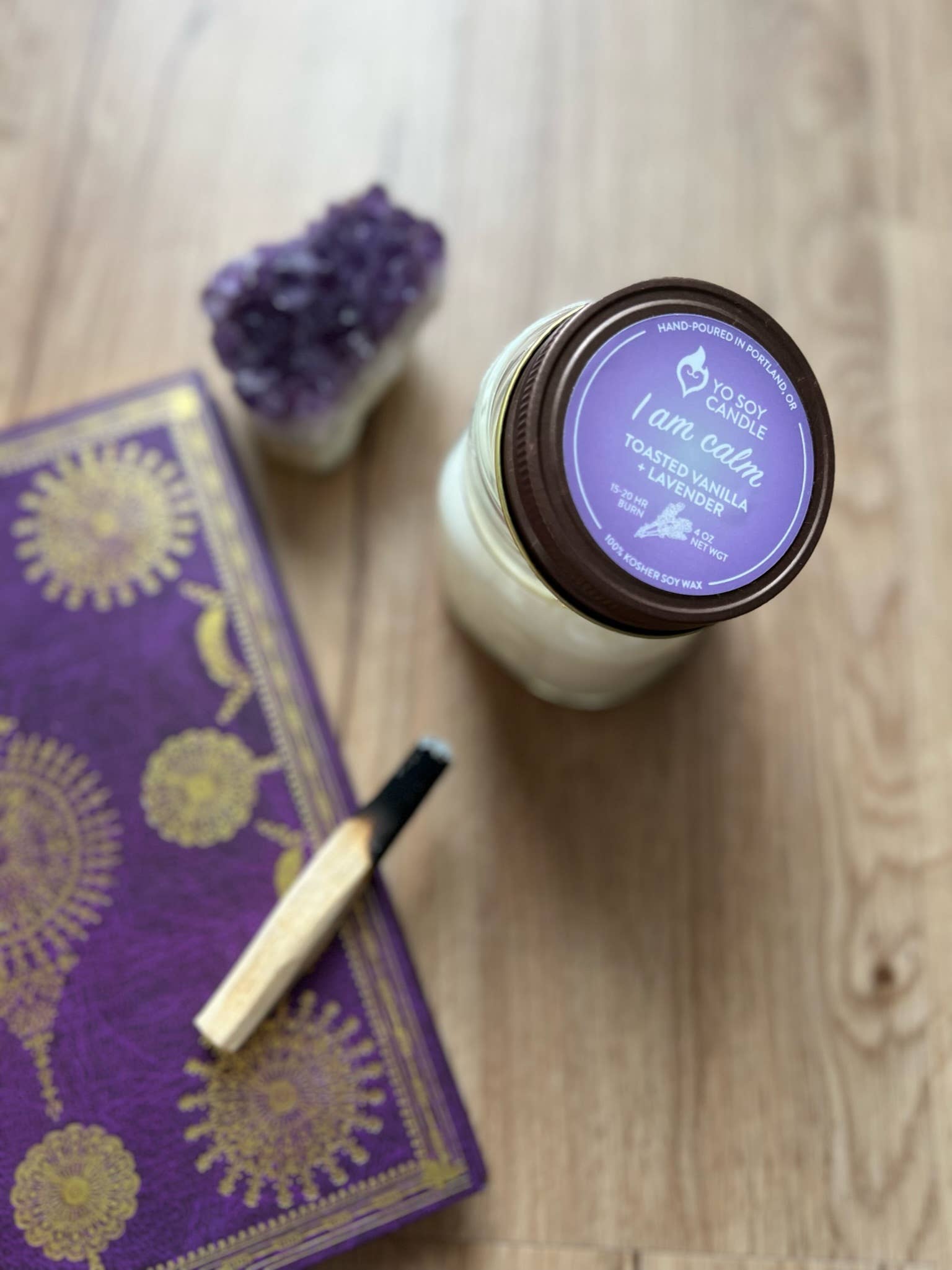 Yo Soy Candle - Wholesale Jar/Filled Candle - I AM CALM : Toasted Vanilla + Lavender4
