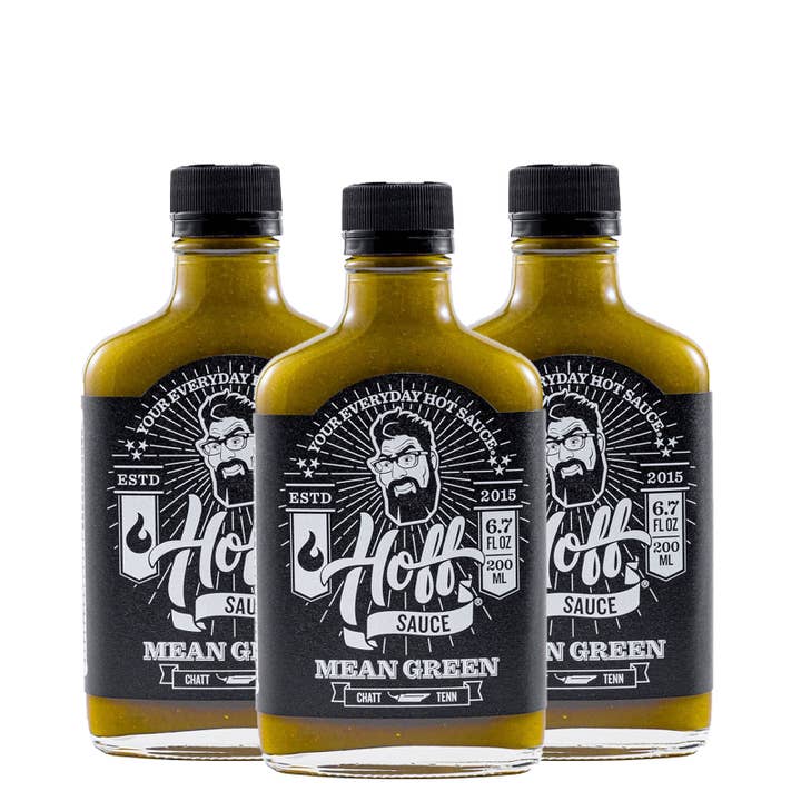 Hoff & Pepper - Vendita all'ingrosso Salse piccanti - Mean Green - Hoff verde Jalapeno salsa piccante - 6,7 oz fiaschetta