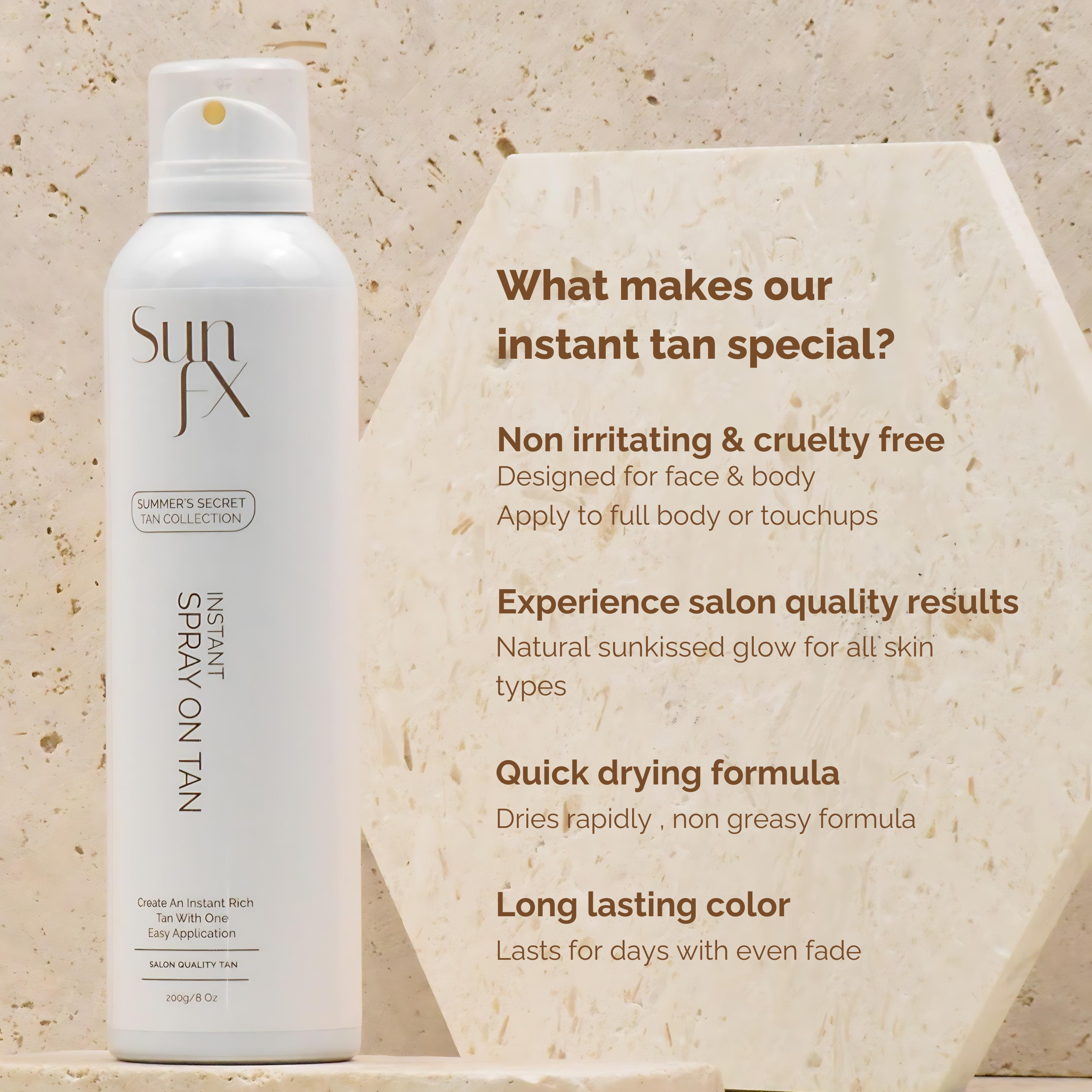 SunFX America LLC - Vente Autobronzants - Spray instantané sur le bronzage1