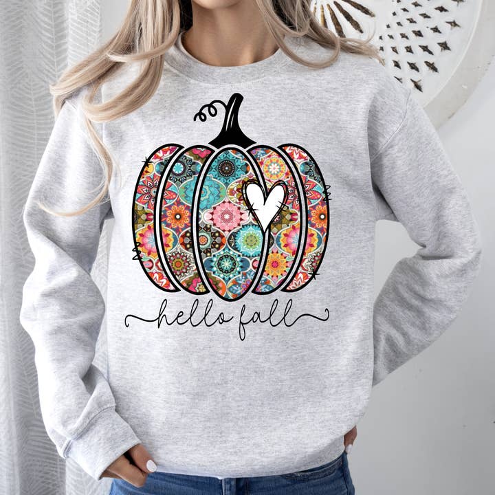It's So Me - Wholesale Graphic Sweatshirt - Women's - HELLO FALL CREWNECK TEE/SWEATSHIRT 2