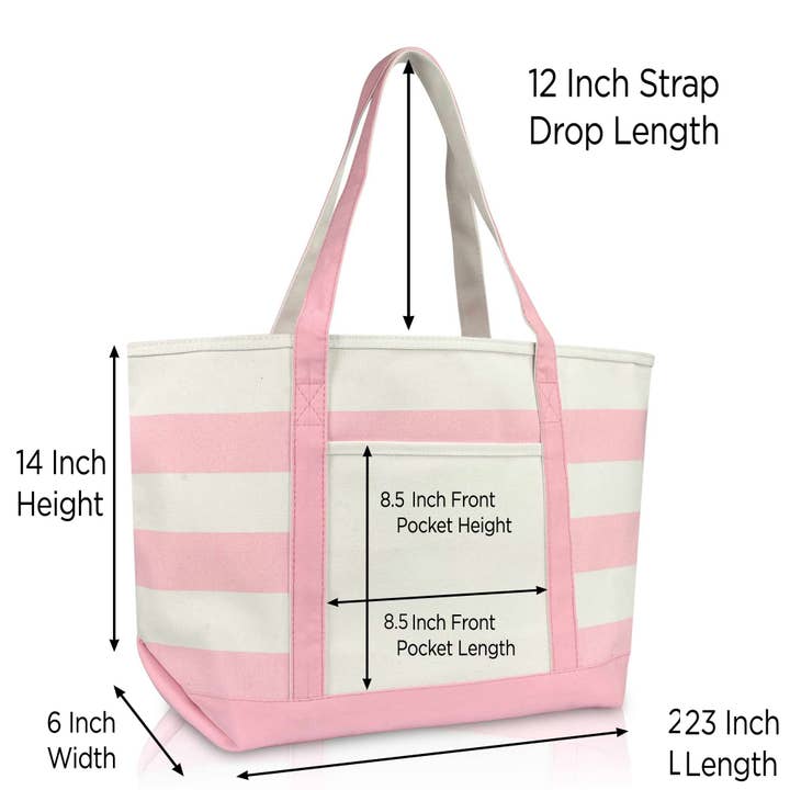 Dalix - Wholesale Tote Bag - Women's - DALIX Ocean Sailboat Womens Embroidered Striped Tote Bag13
