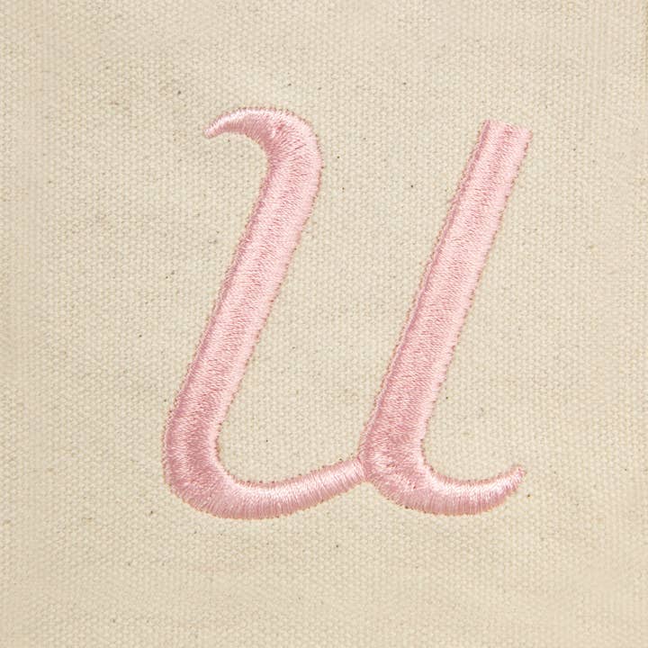 Dalix - Wholesale Tote Bag - Women's - DALIX Monogram Tote Bag Womens Open Top Pink Letter A-Z65