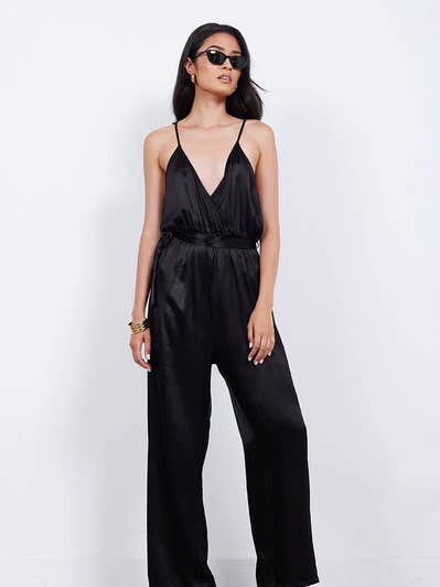 RNW2015 TUTA IN SETA CON CINTURA FLEUR per la vendita all'ingrosso da parte di LA Made Clothing