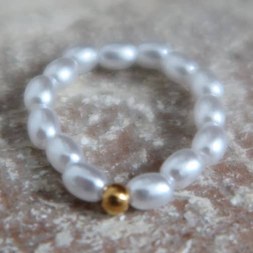 ring met druppelvormige parel voor wholesale door Surf Beni