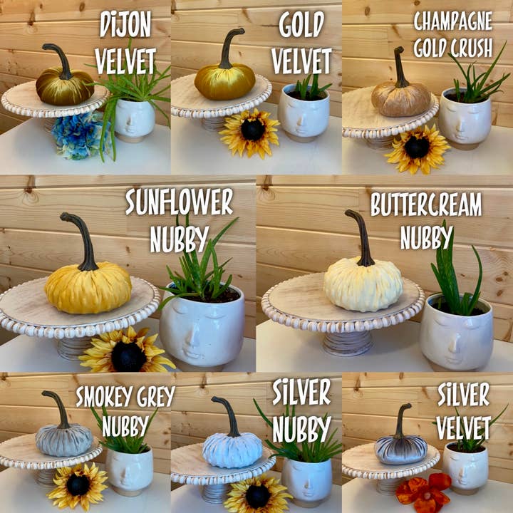 Leanne Bruce Co. - Wholesale Decorative Tabletop Object - Fabric Pumpkins LARGE Fall to Summer Colorful Home Decor 4