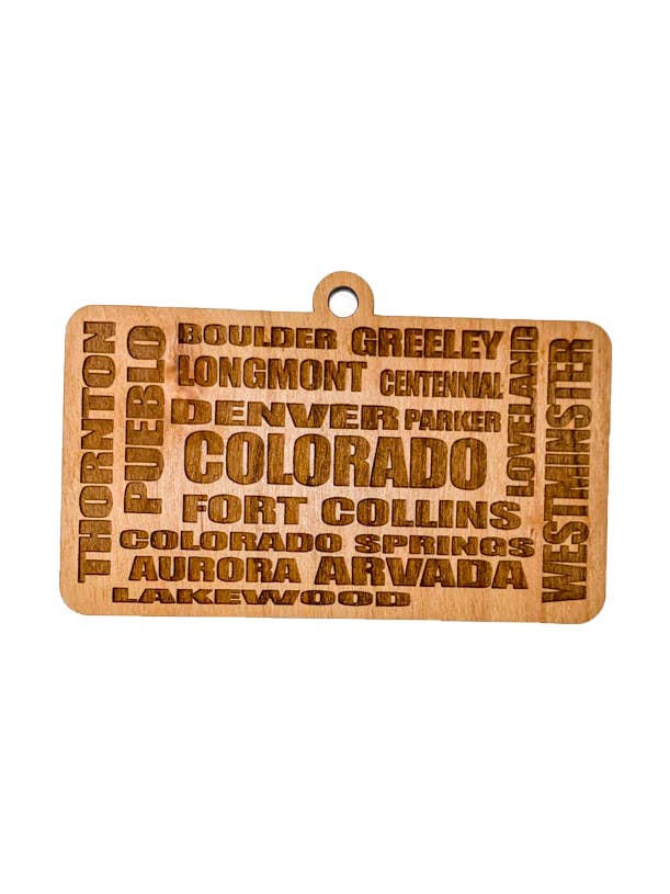 Colorado Cities Ornament for wholesale by Woodcutts Inc.