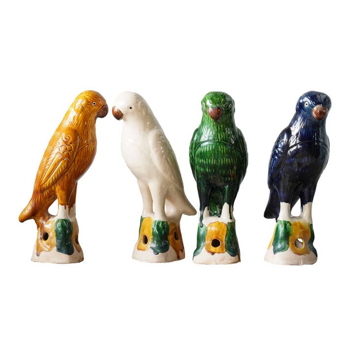 Jingdezhen Hand-Painted Porcelain Bird, S/4 for wholesale by Blue Ocean Traders
