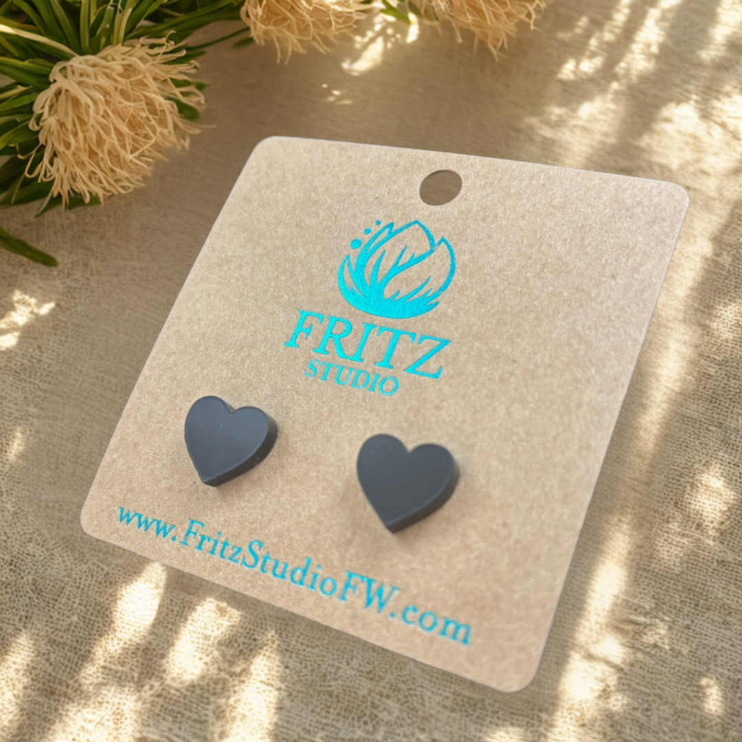 Fritz Studio - Wholesale Stud/Post Earrings - Gentle Heart Studs - Upcycled Stud Earrings3