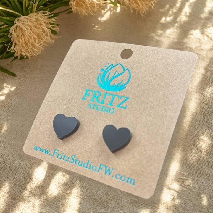 Fritz Studio - Wholesale Stud/Post Earrings - Gentle Heart Studs - Upcycled Stud Earrings3