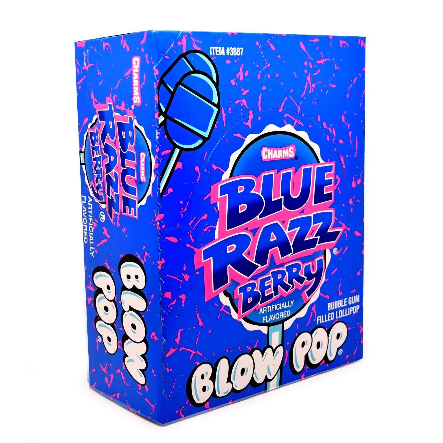 Sugar Bear Candy - Vendita all'ingrosso Lecca lecca - Charms Blow Pops Blue Raspberry 48 ct.1