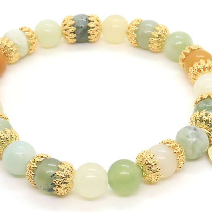 Golden Jade gemstone bracelet Natural and Summer Jewelry for wholesale by Jessica Santander