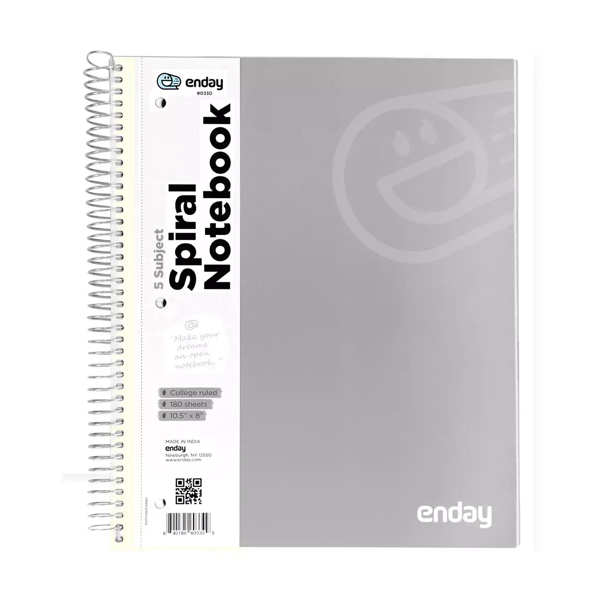 enday – Engroshandel Notesbog – Spiral Notebook 5-Emne CR 180 Ct.5