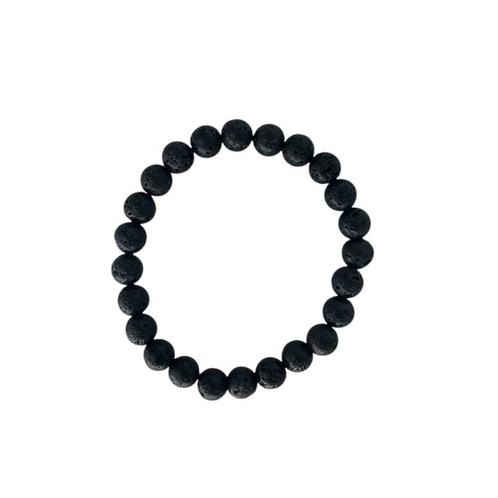 Pulseira Elástica com Contas de Lava de 6mm Tamanho Criança por atacado de Maka Imports