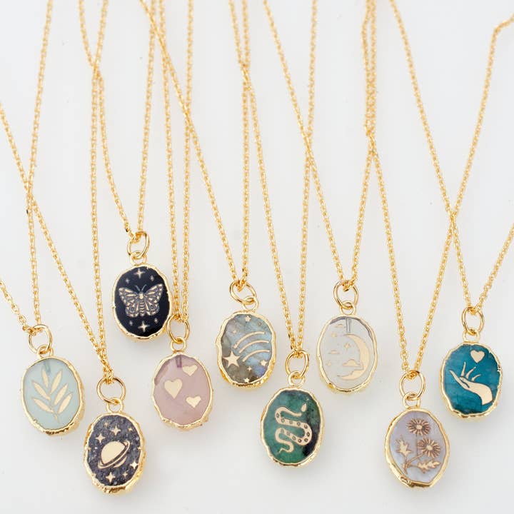 Jill Makes - Wholesale Pendant/Charm Necklace - Gemstone Symbol Necklaces