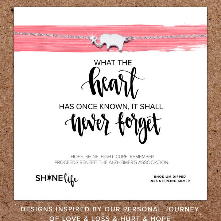 Shinelife – wholesale Pendant/charm necklace – Elephant Necklace: Alzheimer's never forget encouragement