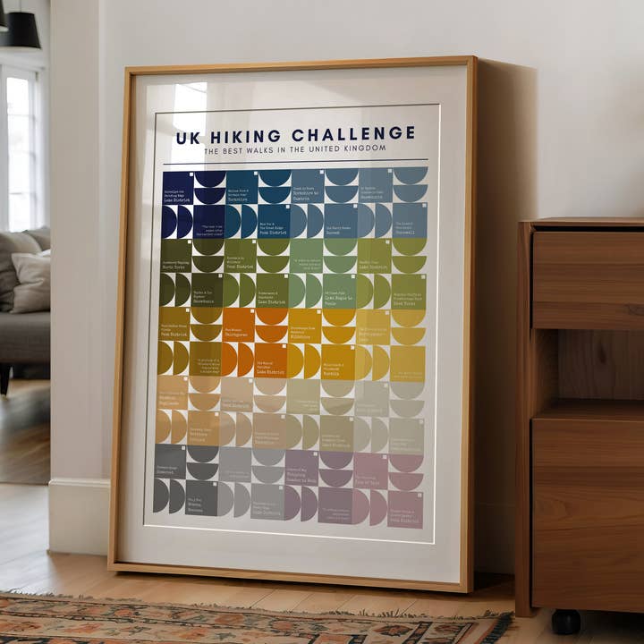 Hiking Print - Geometric Wall Art, Christmas Gift for wholesale by Jude River Design