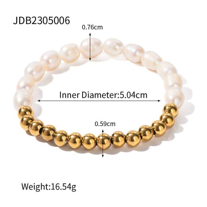 Water Pearl Plated Stainless Steel Bracelets for wholesale by Gooddiy