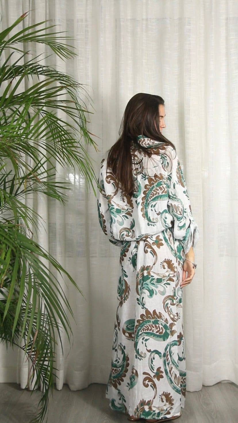 Linen & More - Vente Pantalon – femme - RÉF 30343 PANTALON IMPRIMÉ LIN 100%5