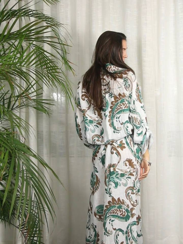 Linen & More - Vente Pantalon – femme - RÉF 30343 PANTALON IMPRIMÉ LIN 100%5