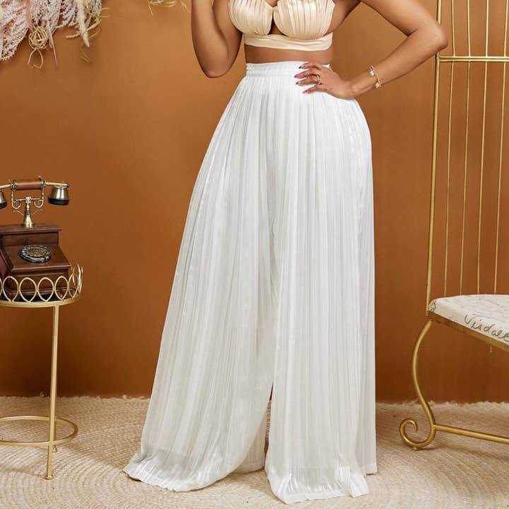 Pantaloni Casual a Gamba Larga a Tinta Unita per Donna per la vendita all'ingrosso da parte di DREAM VERA APPAREL