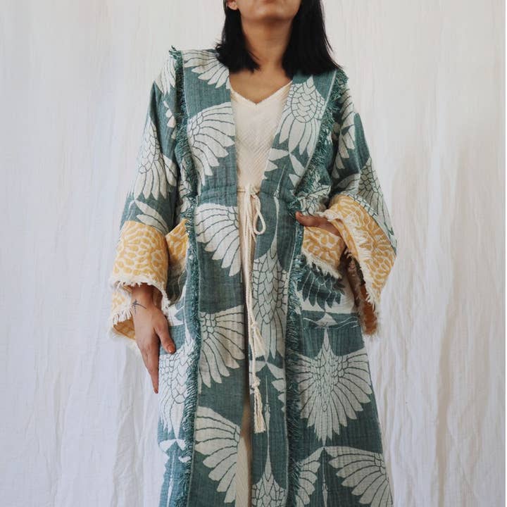 Kaftan - Crane Petroleum Green/Blue and other Purchase Wholesale caftan inde. Free Returns & Net 60 Terms on Faire trending on Faire.