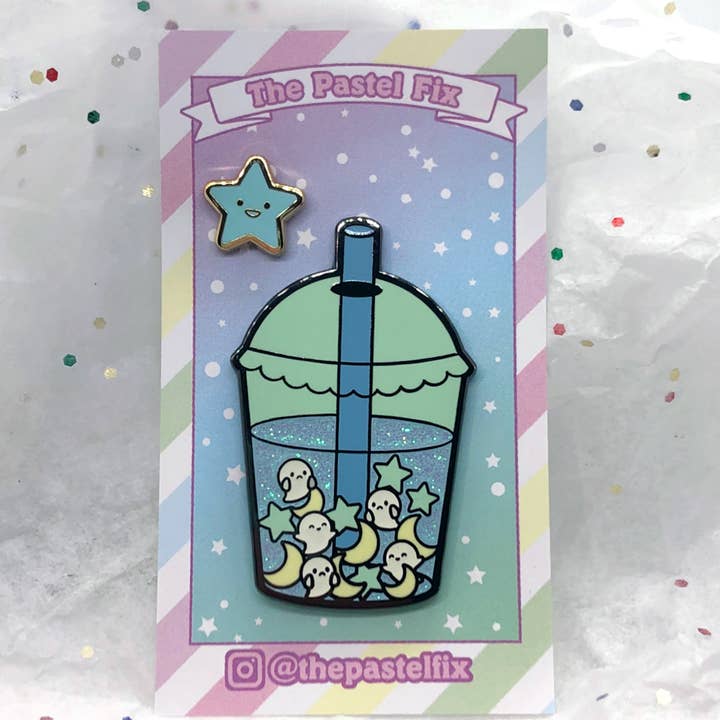 Ectoplasma Ghost Boba Enamel Pin for wholesale by The Pastel Fix