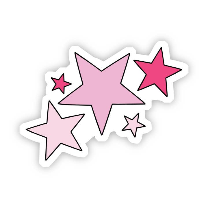 Pink Stars Aesthetic Sticker for wholesale by Big Moods