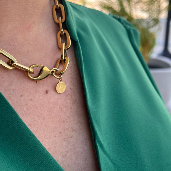 Erika Williner Designs - Grobe Edelstahlkette mit 18k Vergoldung für den Großhandel von Erika Williner Designs