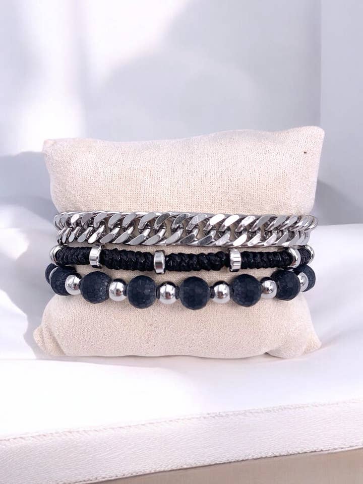 Stainless steel bracelet 324DS37 for wholesale by BYREN | ÉLINE L'ATELIER