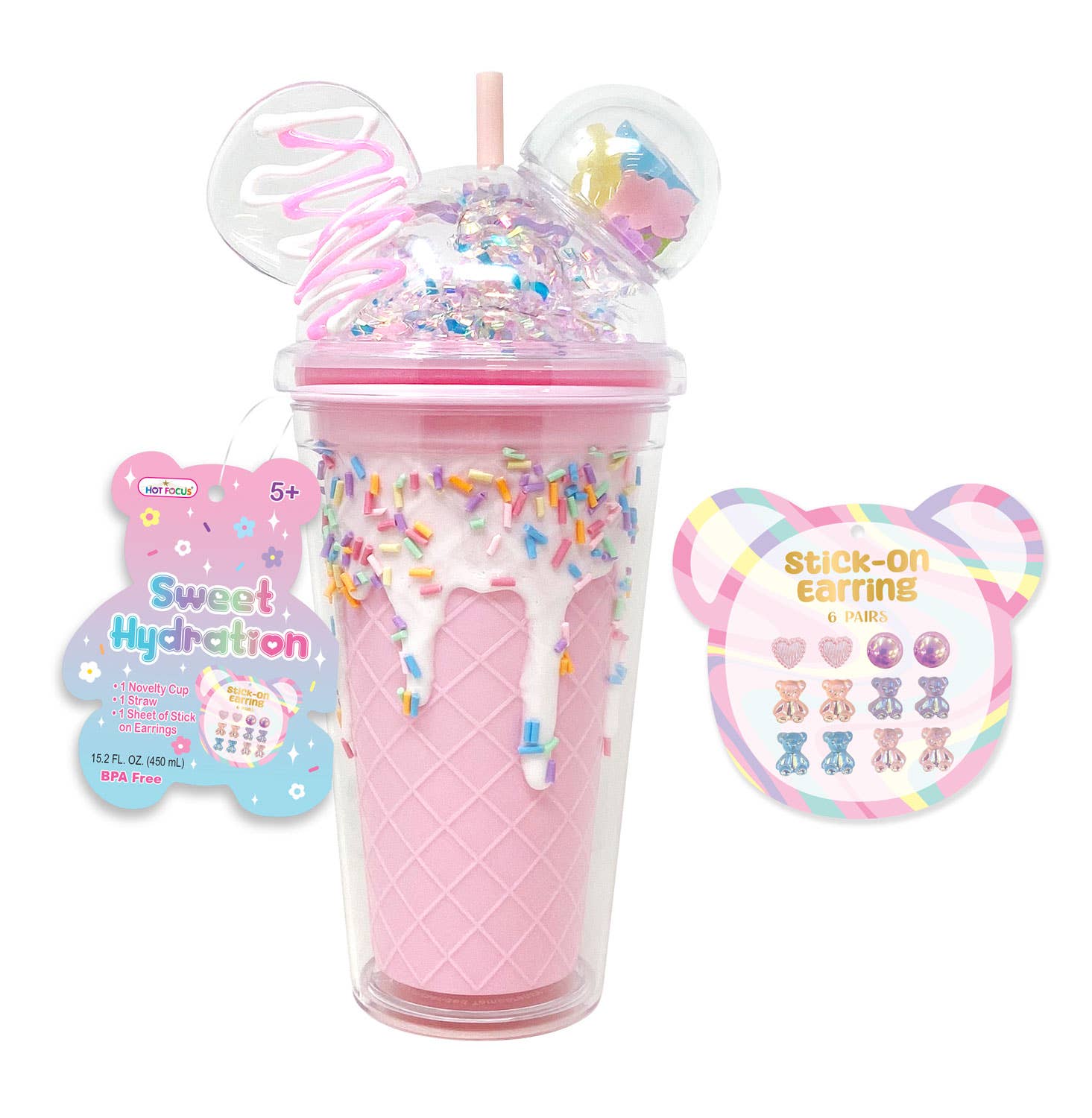 Tumbler - Cookie Mouse Ear Sweets Rainbow (Pink)