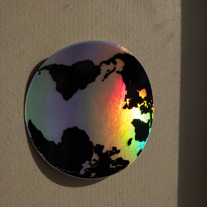 Art By Vivian Rodarte - Wholesale Sticker - Holographic Globe Sticker1