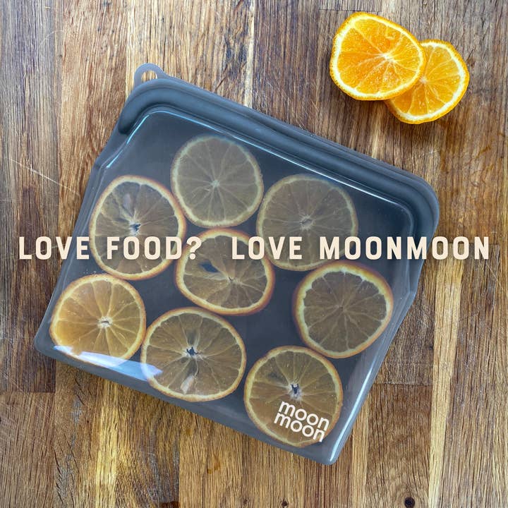 Moonmoon - Wholesale Food storage wrap/bag - Reusable Silicone Food Bags - 2 Set Grey 900ml Freezer Bags7