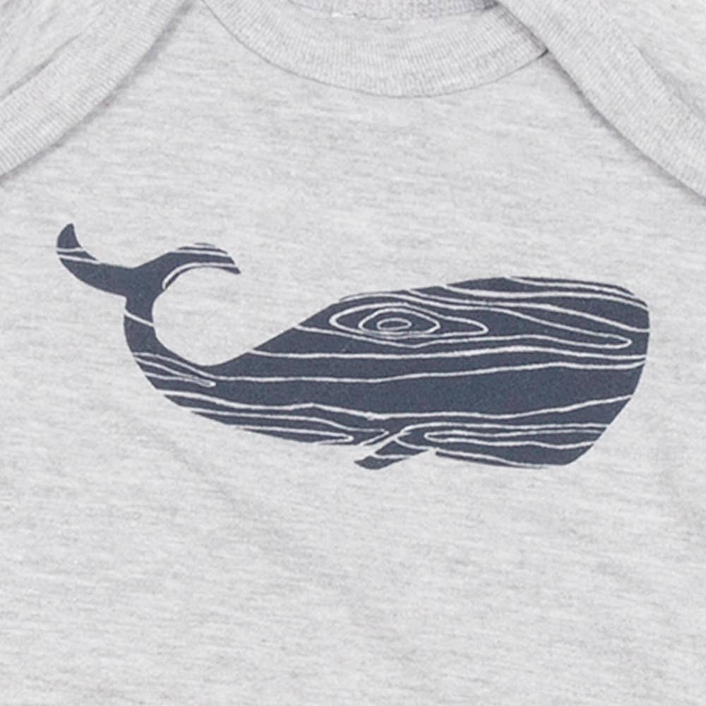 Cinder + Salt - Wholesale Bodysuit (Non-Footed) - Baby - Baby Onesie - Wood Grain Whale1