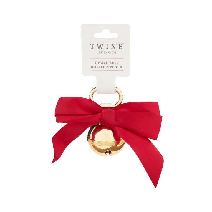 Twine - Wholesale Bottle/Wine Opener - Gold Plated Metal Jingle Bell Beer Bottle Opener with Ribbon1