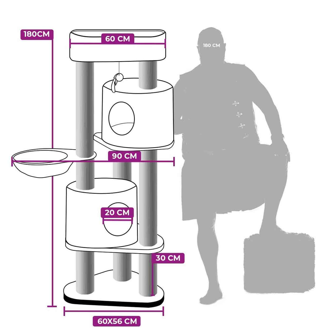 Lords and Labradors – Engroshandel Kradsetræ - Kat – Kings & Queens Charlotte 180cm kattetræ6