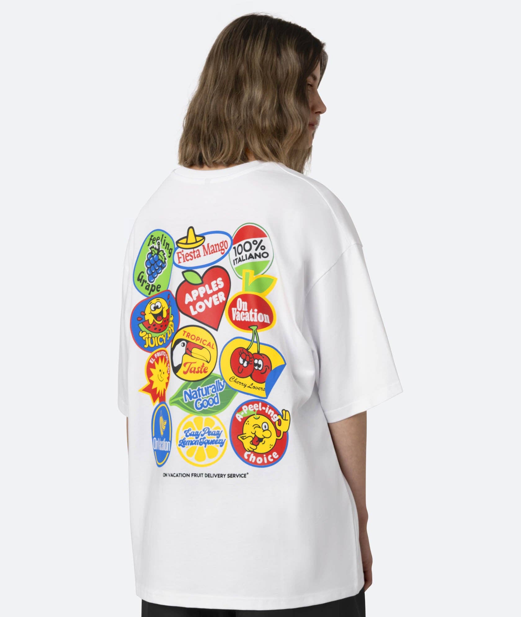 Fruit Stickers T-Shirt - White for wholesale on Faire2