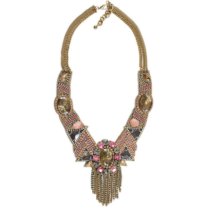 Vintage Addiction - Wholesale Pendant/Charm Necklace - Wonderland Topaz Necklace with Pink Accents1