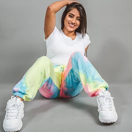 Bright Tie Dye Joggingbroek met snoepcoating voor groothandel op Faire2