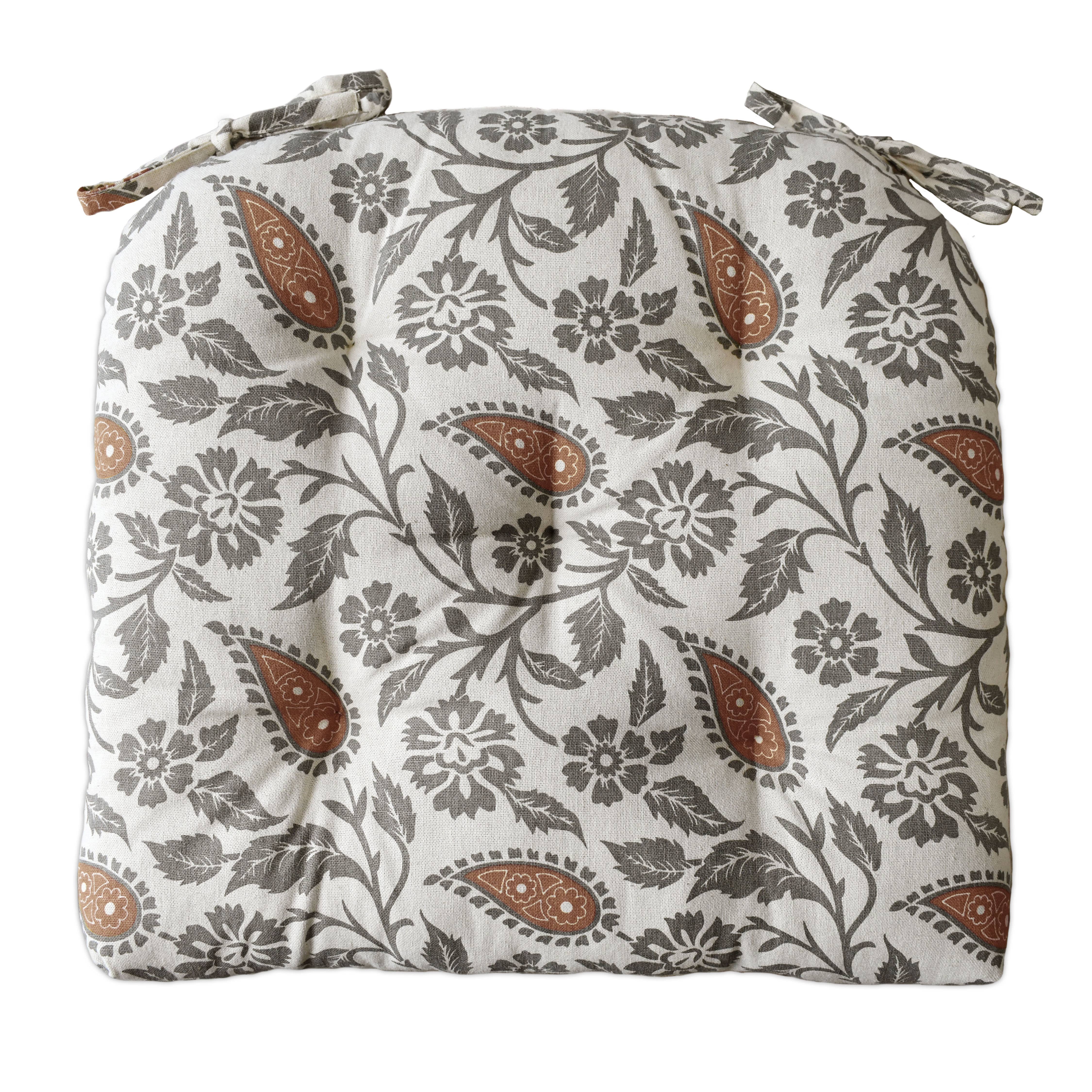 COZY HOMES COLLECTION - Wholesale Chair Cushion - Handmade Cotton Chair Seat Pads Cushions with Ties 16''x16''10