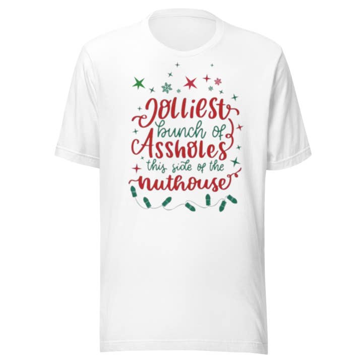 Camiseta unissex Jolliest Bunch of A**holes por atacado de Black and Gifted LLC