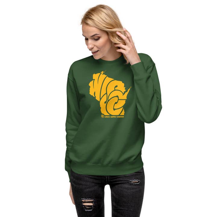 Lakes Supply Co. - Wholesale Graphic Sweatshirt - Unisex - Wisconsin State Sweatshirt1