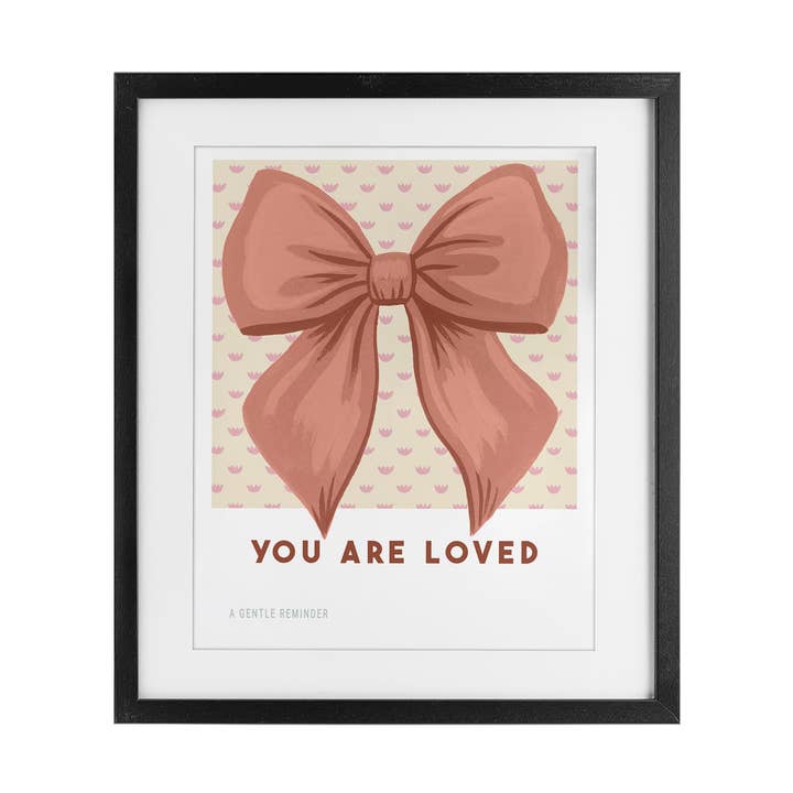 Coral Bow You Are Loved - Print Under Glass Wall Art for wholesale by Stupell Industries