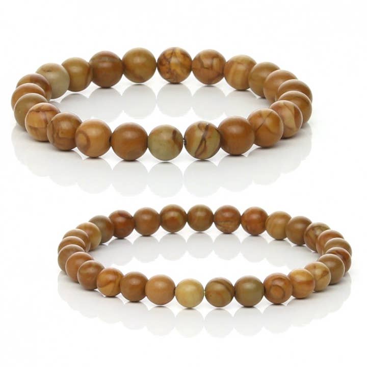 Natural wood jasper bracelet for wholesale by UniArt