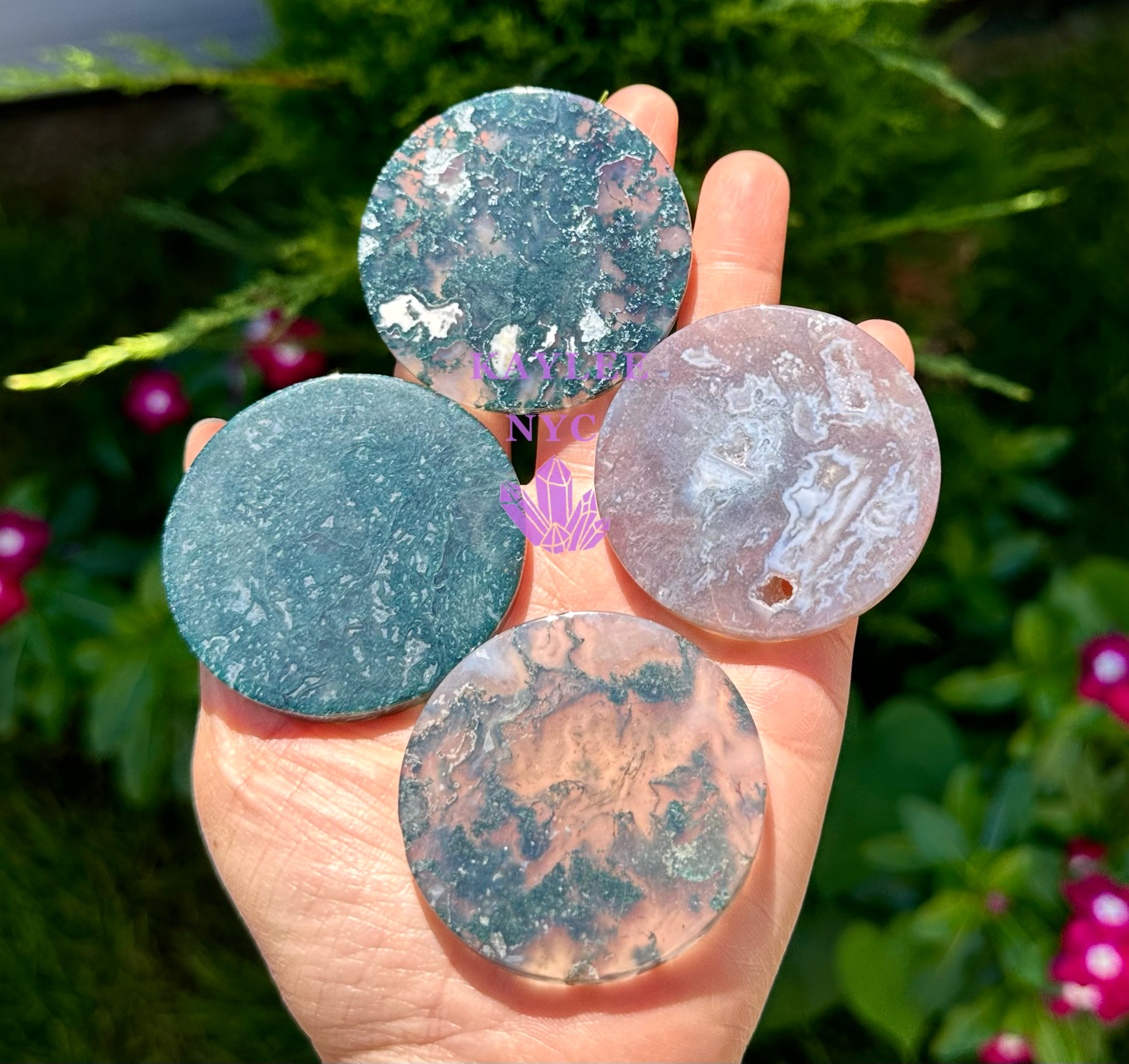 KayleeNYC - Wholesale Spiritual Stone/Crystal - Wholesale Lot 1 lb Natural Moss Agate Polished Slab Crystal6