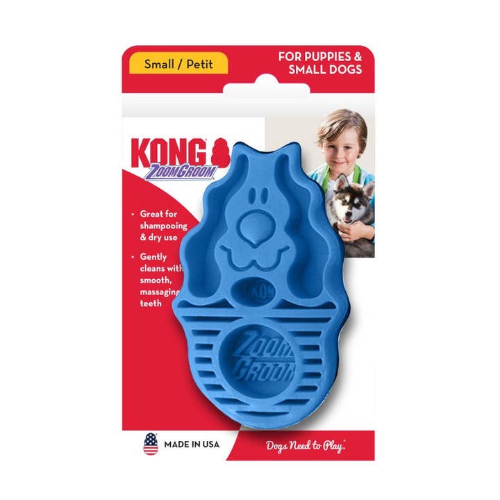 KONG Zoom Groom Boysenberry Pet Brush for wholesale by Playful Tail