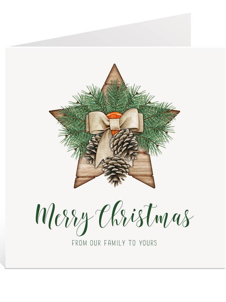 Rustic Family Christmas Card for wholesale by Creationery