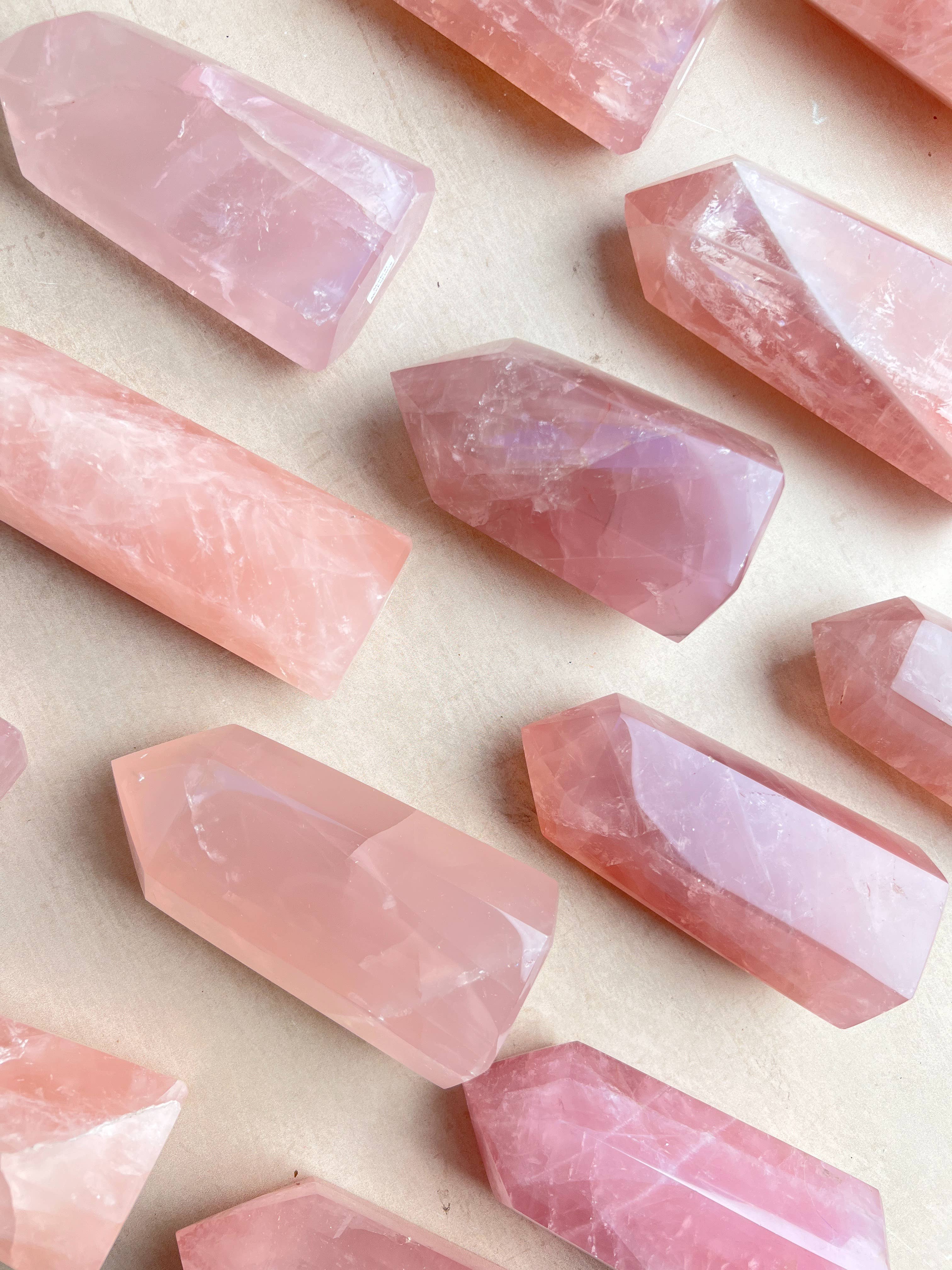 Terra Dawn Minerals - Wholesale Spiritual Stone/Crystal - High Grade Rose Quartz Towers Large & Small5