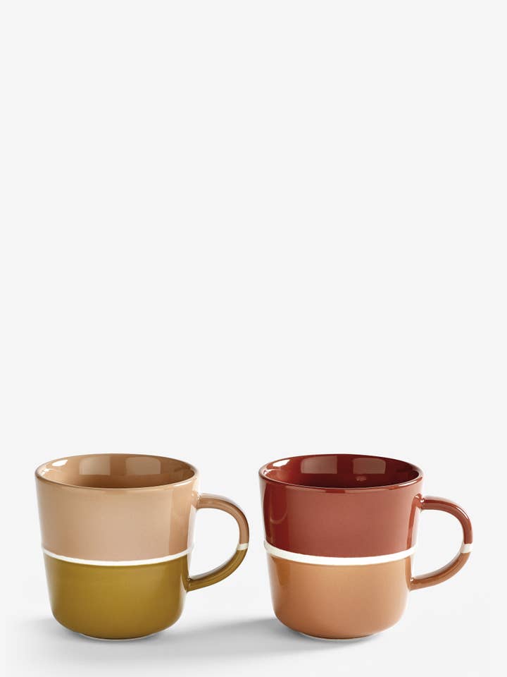 PURER HOME CANYON AND FIRE SET OF 2 LITTLE BREW MUGS for wholesale by Pure Table Top Ltd