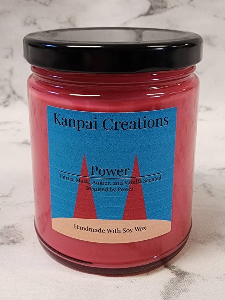 Bougie d'inspiration anime aux agrumes, musc, ambre et vanille pour la vente par Kanpai Creations